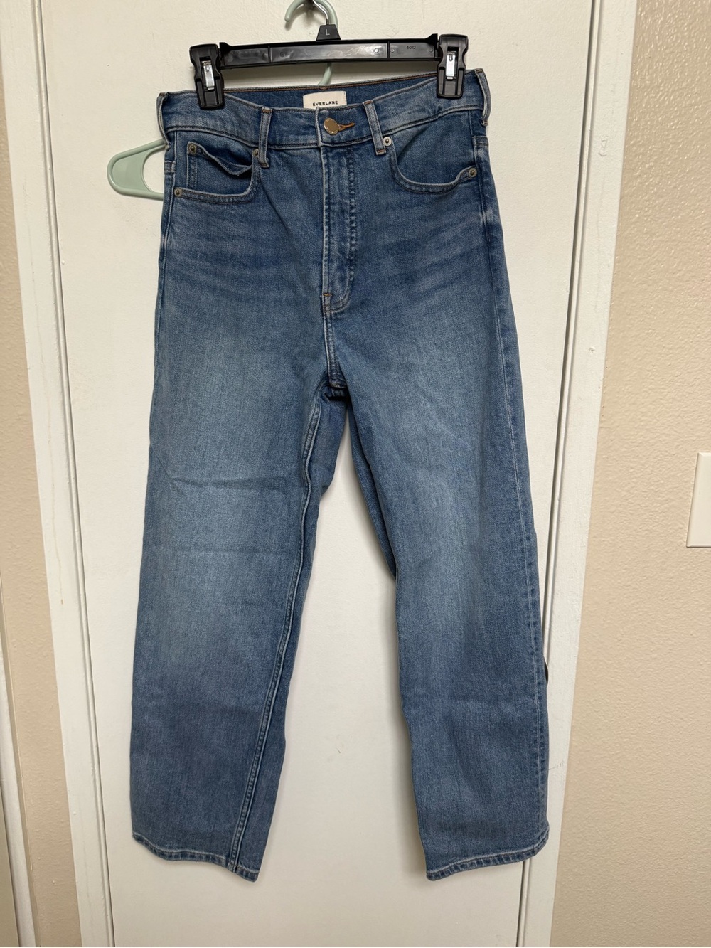 Everlane High-Rise Medium Blue Straight Jeans
